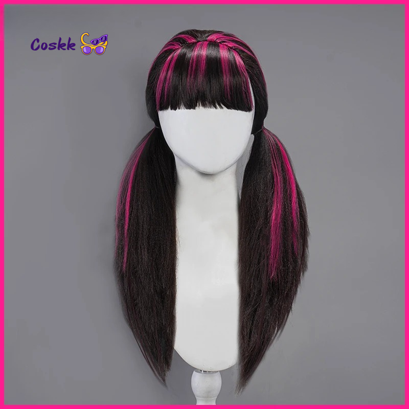 Anime Cosplay Pink - Perruque de cosplay Draculauraa, cheveux longs