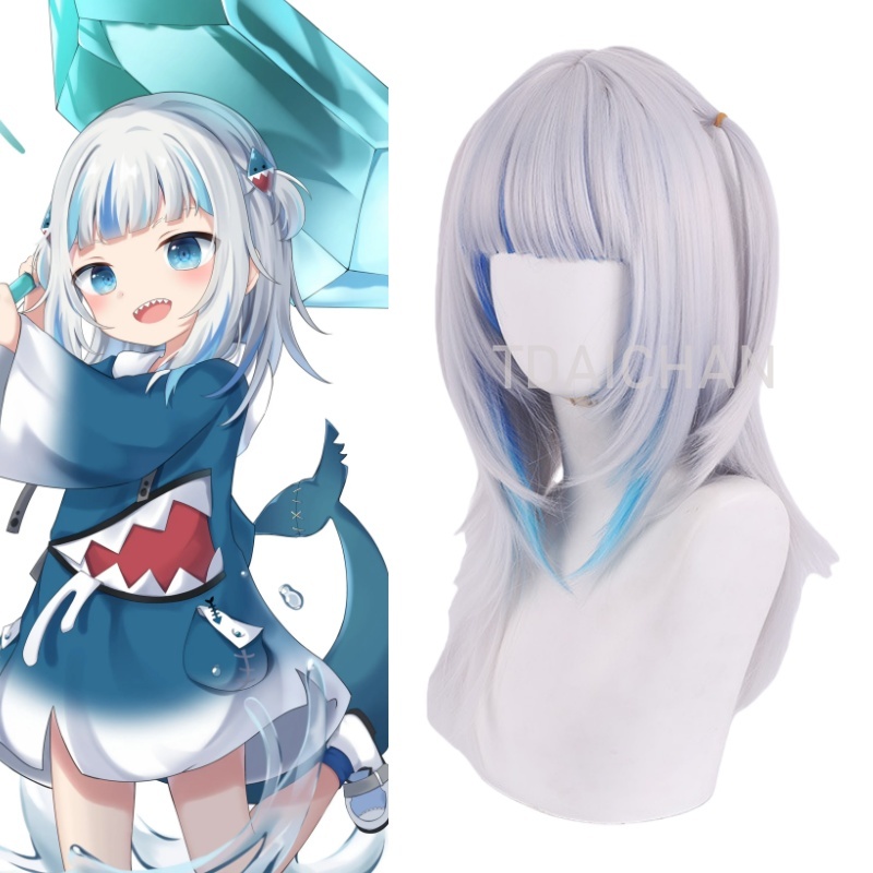 Anime Cosplay Event 2025 - 2025 Gawr Gura Cosplay perruque blanc