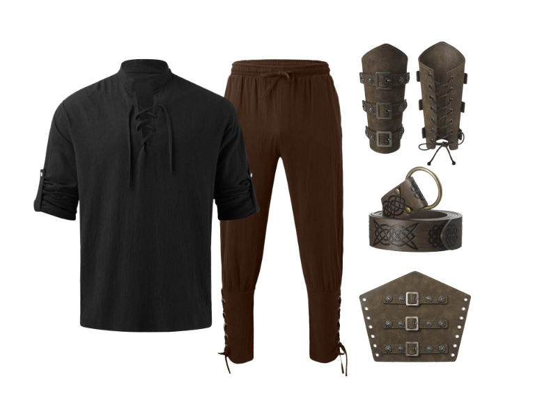 Anime Cosplay For Halloween - Ensemble de costumes Renaissance pour hommes,