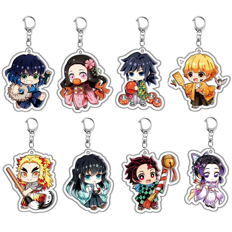 Anime Cosplay Tanjiro - Porte-clés en acrylique Demon Slayer Kimetsu