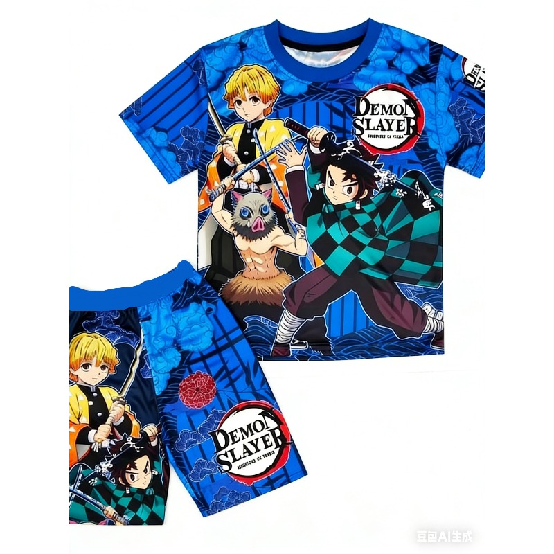 Ensemble t-shirt et short Demo - Anime Cosplay Tanjiro avis et prix